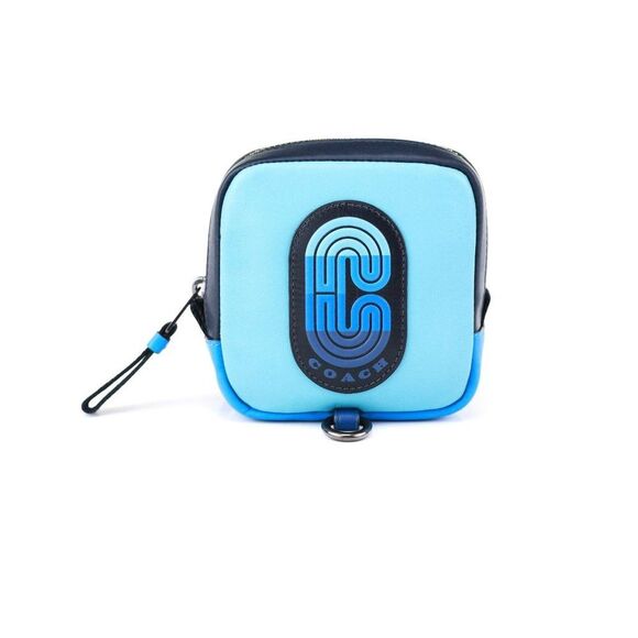 NEW Coach PATCH Square Orangizer Card Pouch BLUE - Picture 2 of 7